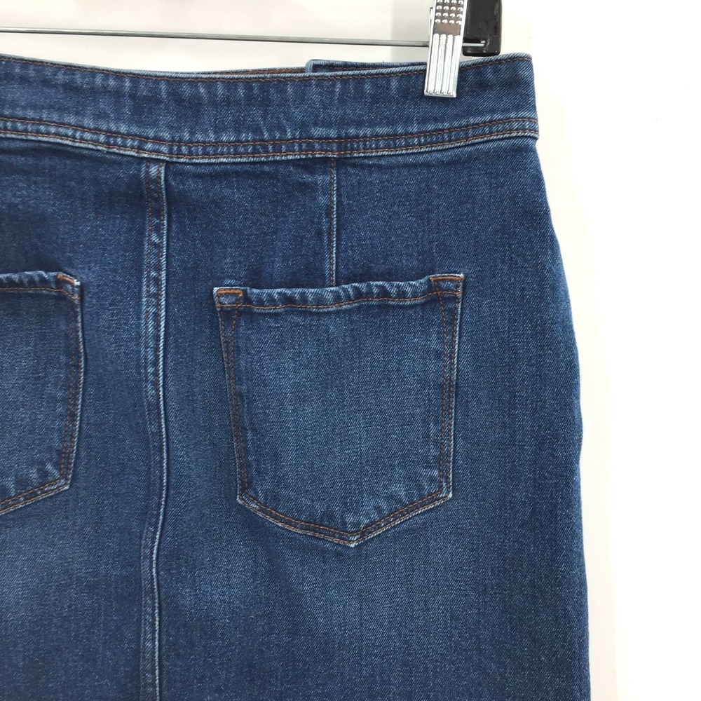 y2K Loft Denim sailor Button Waist denim Mini Skirt dark blue jean cool girl 4 - Picture 6 of 8
